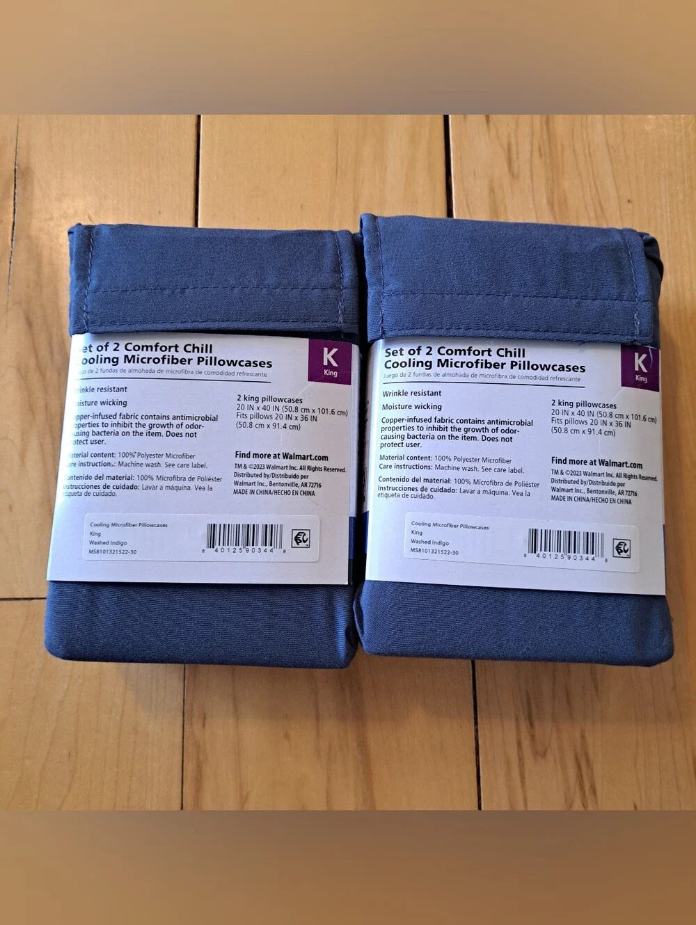 MAINSTAYS Comfort Chill Sheet Set KING w/ 2 Sets Extra Pillow Cases Microfiber